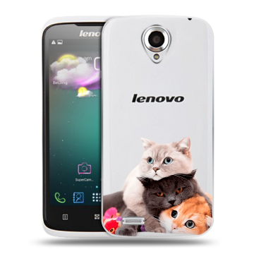 Пластиковый чехол на Lenovo S820 Ideaphone с принтом Кошки Пластиковый чехол на Lenovo S820 Ideaphone с принтом Кошки