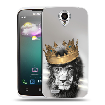 Пластиковый чехол на Lenovo S820 Ideaphone с принтом Лев с короной Пластиковый чехол на Lenovo S820 Ideaphone с принтом Лев с короной