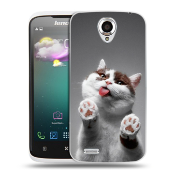 Пластиковый чехол на Lenovo S820 Ideaphone с принтом Коты Пластиковый чехол на Lenovo S820 Ideaphone с принтом Коты