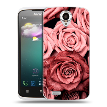Пластиковый чехол на Lenovo S820 Ideaphone с принтом Цветы розы Пластиковый чехол на Lenovo S820 Ideaphone с принтом Цветы розы