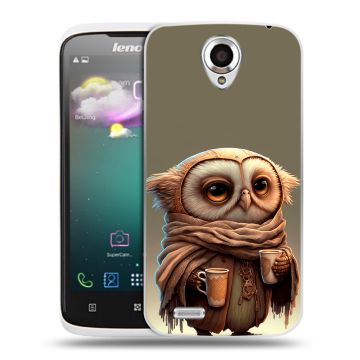 Пластиковый чехол на Lenovo S820 Ideaphone с принтом Сова Пластиковый чехол на Lenovo S820 Ideaphone с принтом Сова
