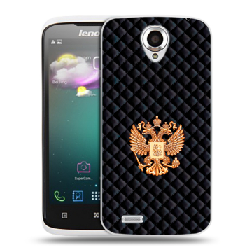 Пластиковый чехол на Lenovo S820 с принтом Герб России принт