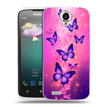 Пластиковый чехол на Lenovo S820 с принтом Бабочки