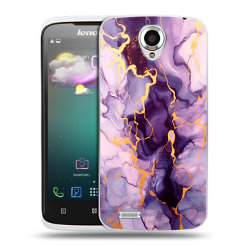 Пластиковый чехол на Lenovo S820 с принтом Мрамор