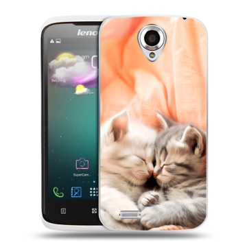 Пластиковый чехол на Lenovo S820 с принтом Котята Пластиковый чехол на Lenovo S820 с принтом Котята