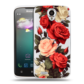 Пластиковый чехол на Lenovo S820 с принтом Розы Пластиковый чехол на Lenovo S820 с принтом Розы