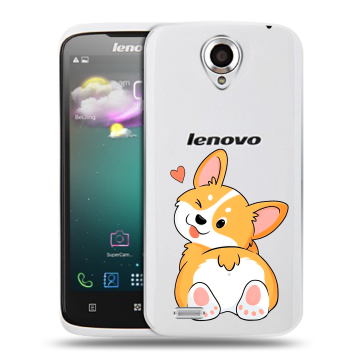 Пластиковый чехол на Lenovo S820 с принтом Корги Пластиковый чехол на Lenovo S820 с принтом Корги