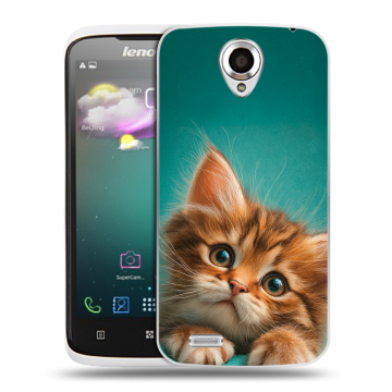 Пластиковый чехол на Lenovo S820 с принтом котенок Пластиковый чехол на Lenovo S820 с принтом котенок