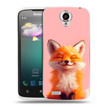 Пластиковый чехол на Lenovo S820 с принтом милая лиса