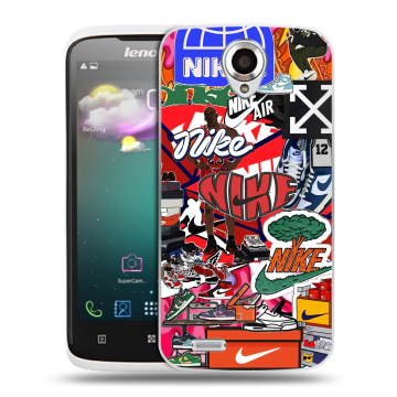 Пластиковый чехол на Lenovo S820 с принтом Найк Nike яркий Пластиковый чехол на Lenovo S820 с принтом Найк Nike яркий