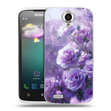 Пластиковый чехол на Lenovo S820 с принтом Розы цветы