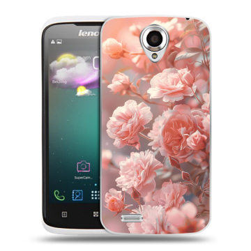 Пластиковый чехол на Lenovo S820 с принтом Розовые розы Пластиковый чехол на Lenovo S820 с принтом Розовые розы
