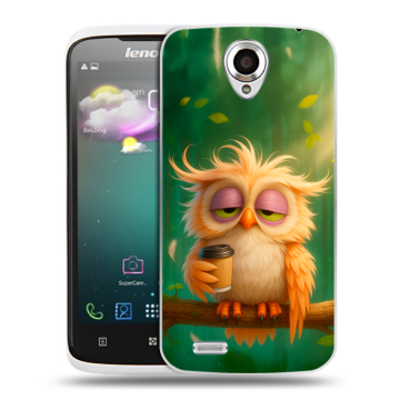 Пластиковый чехол на Lenovo S820 с принтом сова