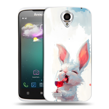 Пластиковый чехол на Lenovo S820 с принтом кролик зайчик Пластиковый чехол на Lenovo S820 с принтом кролик зайчик