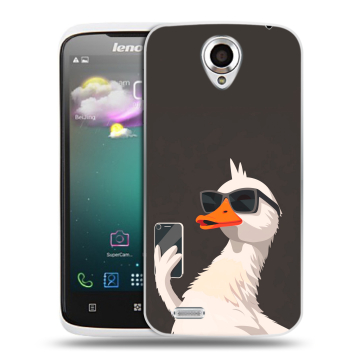 Пластиковый чехол на Lenovo S820 с принтом утка в очках Пластиковый чехол на Lenovo S820 с принтом утка в очках