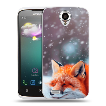 Пластиковый чехол на Lenovo S820 с принтом лиса Пластиковый чехол на Lenovo S820 с принтом лиса