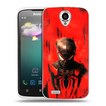 Пластиковый чехол на Lenovo S820 с принтом человек паук spiderman Пластиковый чехол на Lenovo S820 с принтом человек паук spiderman