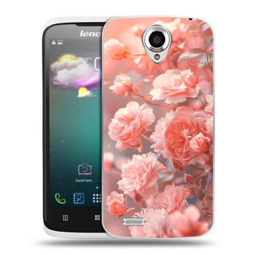 Пластиковый чехол на Lenovo S820 с принтом Розы цветы
