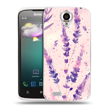 Пластиковый чехол на Lenovo S820 с принтом цветы лаванда