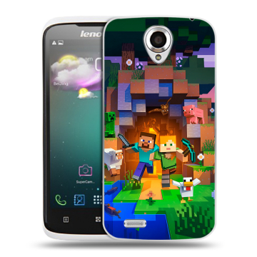 Пластиковый чехол на Lenovo S820 с принтом Майнкрафт Minecraft