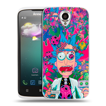 Пластиковый чехол на Lenovo S820 с принтом Рик и Морти Rick Morty Пластиковый чехол на Lenovo S820 с принтом Рик и Морти Rick Morty