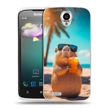 Пластиковый чехол на Lenovo S820 с принтом Капибара