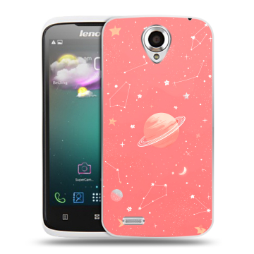Пластиковый чехол на Lenovo S820 с принтом Розовый космос Пластиковый чехол на Lenovo S820 с принтом Розовый космос
