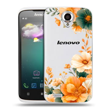 Пластиковый чехол на Lenovo S820 с принтом Цветы принт Пластиковый чехол на Lenovo S820 с принтом Цветы принт