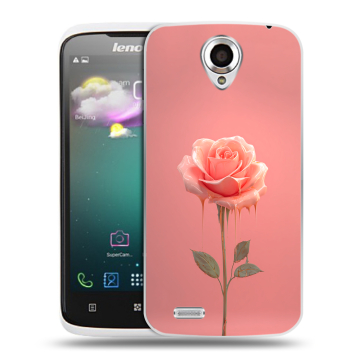Пластиковый чехол на Lenovo S820 с принтом Розовая роза Пластиковый чехол на Lenovo S820 с принтом Розовая роза