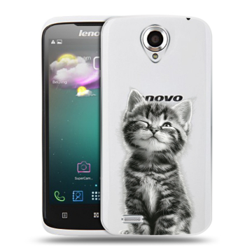 Пластиковый чехол на Lenovo S820 с принтом Котенок Пластиковый чехол на Lenovo S820 с принтом Котенок