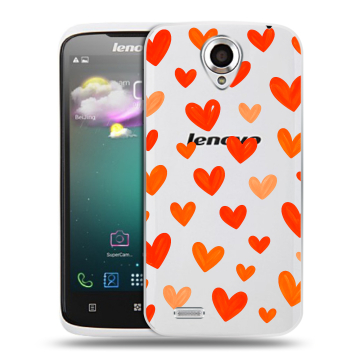 Пластиковый чехол на Lenovo S820 с принтом Сердечки Пластиковый чехол на Lenovo S820 с принтом Сердечки