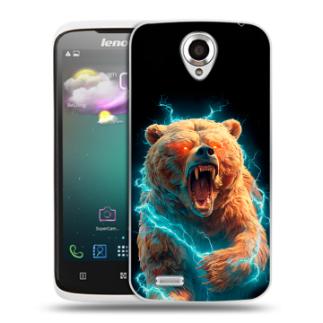 Пластиковый чехол на Lenovo S820 с принтом Медведь Пластиковый чехол на Lenovo S820 с принтом Медведь