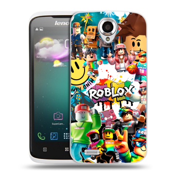 Пластиковый чехол на Lenovo S820 с принтом Roblox Роблокс