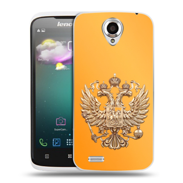 Пластиковый чехол на Lenovo S820 с принтом Герб Флаг России Пластиковый чехол на Lenovo S820 с принтом Герб Флаг России