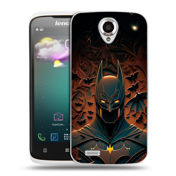 Пластиковый чехол на Lenovo S820 с принтом Batman Бэтмен Пластиковый чехол на Lenovo S820 с принтом Batman Бэтмен