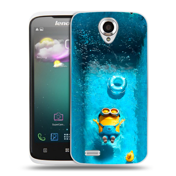 Пластиковый чехол на Lenovo S820 с принтом Миньоны
