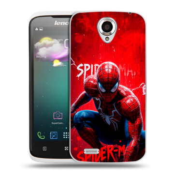 Пластиковый чехол на Lenovo S820 с принтом Spiderman Человек паук