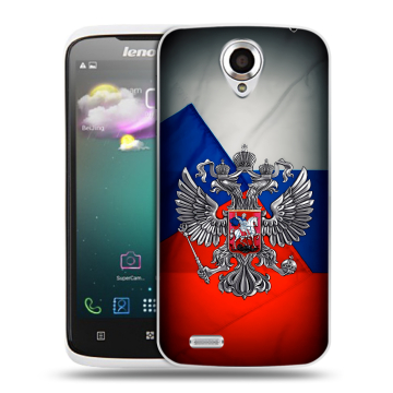 Пластиковый чехол на Lenovo S820 с принтом Флаг России
