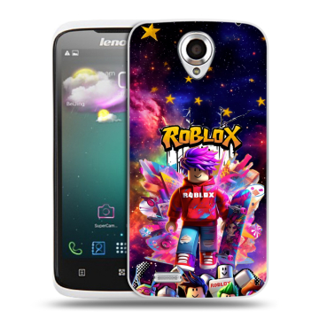 Пластиковый чехол на Lenovo S820 с принтом Roblox Роблокс