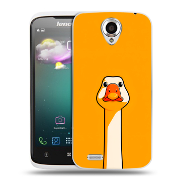 Пластиковый чехол на Lenovo S820 с принтом Смешная утка Пластиковый чехол на Lenovo S820 с принтом Смешная утка