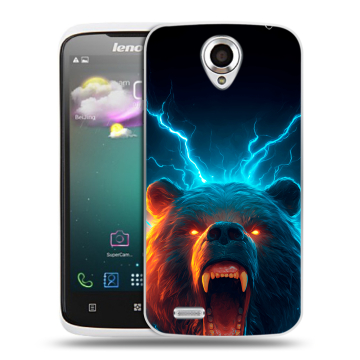 Пластиковый чехол на Lenovo S820 с принтом Медведь Пластиковый чехол на Lenovo S820 с принтом Медведь