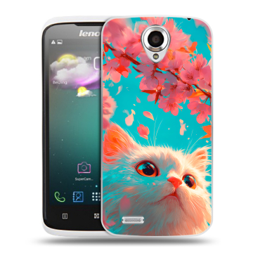 Пластиковый чехол на Lenovo S820 с принтом Красивый кот Пластиковый чехол на Lenovo S820 с принтом Красивый кот