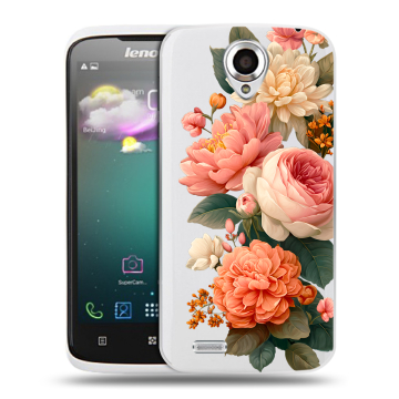 Пластиковый чехол на Lenovo S820 с принтом цветы Пластиковый чехол на Lenovo S820 с принтом цветы