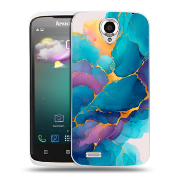 Пластиковый чехол на Lenovo S820 с принтом Мрамор блестки Пластиковый чехол на Lenovo S820 с принтом Мрамор блестки