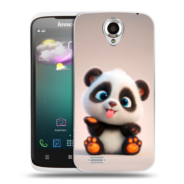 Пластиковый чехол на Lenovo S820 с принтом милая панда Пластиковый чехол на Lenovo S820 с принтом милая панда