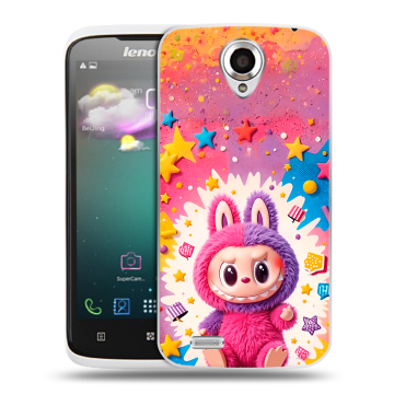 Пластиковый чехол на Lenovo S820 с принтом Labubu Лабубу Пластиковый чехол на Lenovo S820 с принтом Labubu Лабубу
