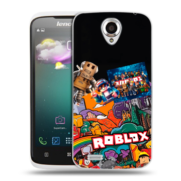Пластиковый чехол на Lenovo S820 с принтом Roblox Роблокс