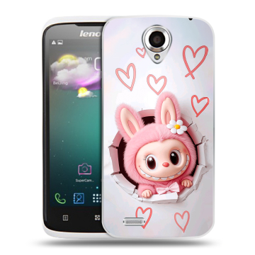 Пластиковый чехол на Lenovo S820 с принтом Labubu Лабубу