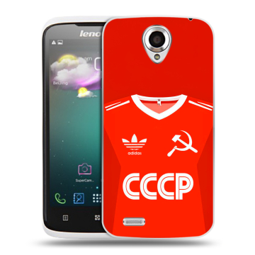 Пластиковый чехол на Lenovo S820 с принтом Флаг Герб СССР Пластиковый чехол на Lenovo S820 с принтом Флаг Герб СССР