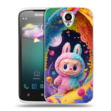 Пластиковый чехол на Lenovo S820 с принтом Labubu Лабубу Пластиковый чехол на Lenovo S820 с принтом Labubu Лабубу